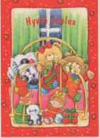 Bonne Année Noël OURS EN PELUCHE Vintage Carte Postale CPSM #PAU662.FR - Neujahr