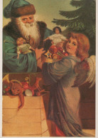 PÈRE NOËL ANGES NOËL Vintage Carte Postale CPSM #PAK145.FR - Santa Claus
