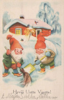 Feliz Año Navidad GNOMO Vintage Tarjeta Postal CPSMPF #PKD343.ES - Neujahr