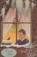 Feliz Año Navidad NIÑOS Vintage Tarjeta Postal CPSMPF #PKD837.ES - Nieuwjaar