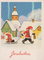 Feliz Año Navidad GNOMO Vintage Tarjeta Postal CPSM #PBO087.ES - New Year