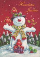 Feliz Año Navidad MUÑECO DE NIEVE Vintage Tarjeta Postal CPSM #PAZ647.ES - New Year