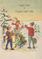 Feliz Año Navidad NIÑOS Vintage Tarjeta Postal CPSM #PAW984.ES - Nouvel An