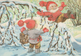 Feliz Año Navidad GNOMO Vintage Tarjeta Postal CPSM #PAW409.ES - New Year