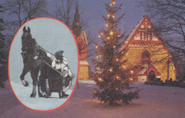 Bonne Année Noël ÉGLISE Vintage Carte Postale CPSMPF #PKD654.FR - Nieuwjaar