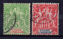 St Pierre Et Miquelon    - 1900 - Type Sage  - N° 72/73 - Oblit - Used - Usati