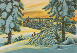 Bonne Année Noël Vintage Carte Postale CPSM #PBM974.FR - Nieuwjaar