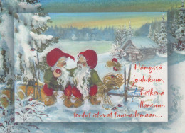 Bonne Année Noël GNOME Vintage Carte Postale CPSM #PBL685.FR - Nouvel An