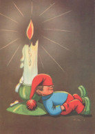 Bonne Année Noël GNOME Vintage Carte Postale CPSM #PBL822.FR - Nieuwjaar