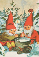 Bonne Année Noël GNOME Vintage Carte Postale CPSM #PBL621.FR - Nieuwjaar