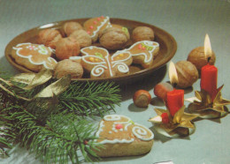 Bonne Année Noël BOUGIE Vintage Carte Postale CPSM #PBA844.FR - New Year