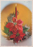 Bonne Année Noël BOUGIE Vintage Carte Postale CPSM #PBA040.FR - Nieuwjaar
