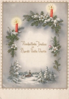 Bonne Année Noël BOUGIE Vintage Carte Postale CPSM #PAZ465.FR - Nieuwjaar