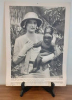 Reine ASTRID - 1933 - CONGO BELGE - Un Enfant De La Foret Congolaise Dans Ses Bras - LARGE Photo:37 X 28 Cm - Sonstige & Ohne Zuordnung