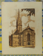 ST SAINT MALO LITHOGRAPHIE DE DANIEL DERVEAUX LA CATHEDRALE - Litografía