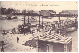 OCCITANIE HERAULT TRANSPORTS CHEMINS DE FER CETTE SETE LE NOUVEAU PONT DE LA GARE AVEC TRAMWAY PUB LIQUEUR BENEDICTINE - Estaciones Sin Trenes