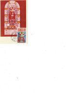 GUERNSEY - GUERNESEY : Carte Maximum Vitrail D'église. 1973 - Eglises Et Cathédrales