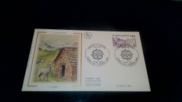 Timbre Europe Andorre Enveloppe 1 Er Jour Timbre Europa L'orri 1983 - Covers & Documents