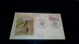 Timbre Europe Andorre Enveloppe 1 Er Jour Timbre Europa L'orri 1983 - Storia Postale