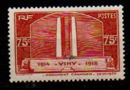 Inauguration Du Monument De Vimy N° 316 * - Unused Stamps