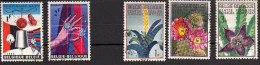 Belgique 1965  -5 Timbres COB 1313 à 1317 Expo Testirama à Gand (2 Timbres) Et Floralies Gantoises (3 Timbres) - Oblitérés