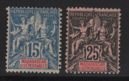 Madagascar - N°33 + 35 - NSG Neufs Sans Gomme - Cote 8.50€ (cote Des Timbres Obliteres) - Unused Stamps