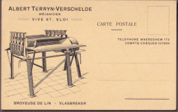 Sint-Eloois-Vijve : Albert Terryn -Verschelde : Mécanicien : Broyeuse De Lin - Zijde - Vlas -   Vlasbreker - Waregem