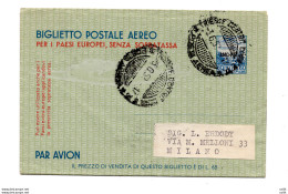Trieste A - Aerogrammi Lire 60 N. A1 Viaggiato - Entero Postal
