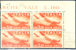 Repubblica. Posta Aerea 3,20 Lire 1948. Varietà. - Variedades Y Curiosidades