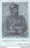 Ca554 Cartolina Militare Ultima Fotografica Di Cesare Battisti Delenda Austria - Regimenten