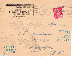 1947  CAD De MILLAU  "  Alfred PRIVAT  Exploitations   Forestieres  à MILLAU " - Covers & Documents
