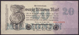 20 Millionen Mark 1923 FZ: D BZ: 20 - Ro 96b VF (3)   (65166 - Sonstige & Ohne Zuordnung