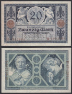 Reichsbanknote 20 Mark 1915 Ro 53 Pick 63 VF (3)  UDR: O Serie H     (29320 - Altri & Non Classificati