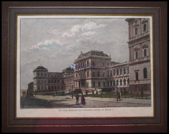 MÜNCHEN: Die Neue Akademie, Kolorierter Holzstich Um 1880 - Prenten & Gravure