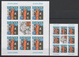 Europa - 2000 - Montenegro - 2.Mini S/Sheet Of 8 Stamp+1.Label - (imp.+perf.) ** MNH - 2000