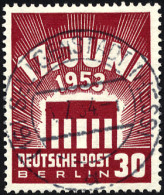 BERLIN 111 O, 1953, 30 Pf. 17. Juni, Pracht, Mi. 38.- - Usados