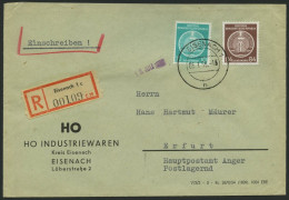 DIENSTMARKEN A D 4,17 BRIEF, 1955, 84 Pf. Lebhaftrötlichbraun Mit 10 Pf. Zusatzfrankatur Auf Einschreibbrief, Pracht - Otros & Sin Clasificación