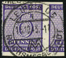 WEST-SACHSEN 117Ya O, 1945, 6 Pf. Grauviolett, Wz. 1Y, Pracht, Gepr. Ströh, Mi. 25.- - Other & Unclassified