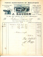 FACTURE.43.HAUTE LOIRE.LE PUY.FORGE.SERRURERIE & MÉCANIQUE.J.ROUGER USINE A VAPEUR 8 RUE DES CAPUCINS. - Autres & Non Classés