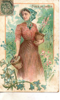 Belle Illustrée : Femme Aux Pots De Fleurs . Jacinthes . Fleur De Jardin 2 - Femmes