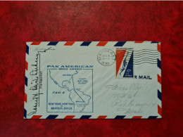 Lettre ETATS UNIS NEW YORK 1960 VOL PAN AMERICAN NEW YORK TO BRASILIA - Cartas & Documentos