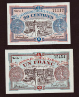 BB (1914/1924) Chambre De Commerce De Cahors (Dpt 46) Série Complète De 2 Billets De 50c Et 1F De 1917 - Handelskammer