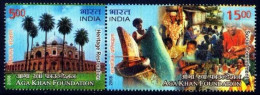 India 2008 Aga Khan,Meal Scheme, Food, Fishing,Medicine,Mosque, Islam, Se-tenent MNH (**) Inde Indien - Unused Stamps