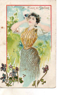 Belle Illustrée : Femme Aux Violettes . FLEUR DE SENTIER - Women