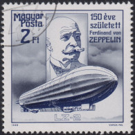 1988 Ungarn ⵙ Mi:HU 3942A, Sn:HU 3107, Yt:HU 3146, Sg:HU 3821,AFA:HU 3828, Zeppelin And Airship LZ-2 - Usati