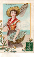 Belle Illustrée : Femme Aux Poissons . FLEUR DE PLAGE - Femmes