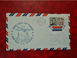 Lettre ETATS UNIS NEW YORK 1960 VOL TWA FIRST JET FLIGHT NEW YORK DHAHRAN - Storia Postale