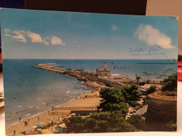 Cartolina Manfredonia Prov Foggia  ,il Faro Ed Il Porto ,spiaggia 1969 - Manfredonia