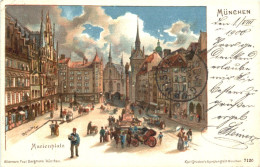 München - Marienplatz - Litho - Muenchen