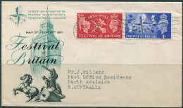 Great Britain 1951 SG513-514 Festival Of Britain Set On PTS COVER - Unclassified